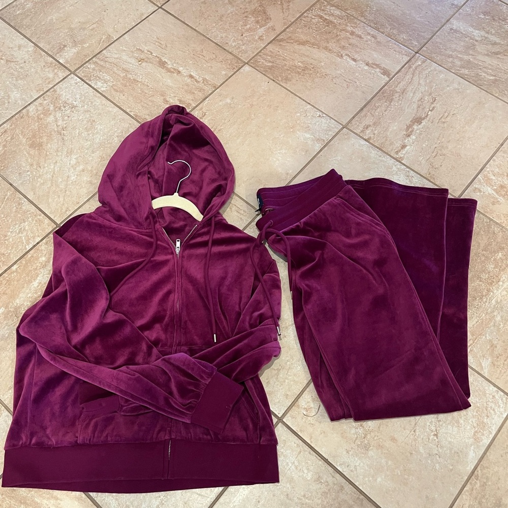 GAP purple velour  Hoodie and Pants Set